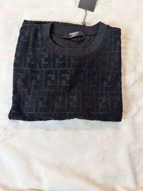Black Jacquard Short Sleeve Tee